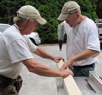 Lenny and Johnny B assemble a corner spline board